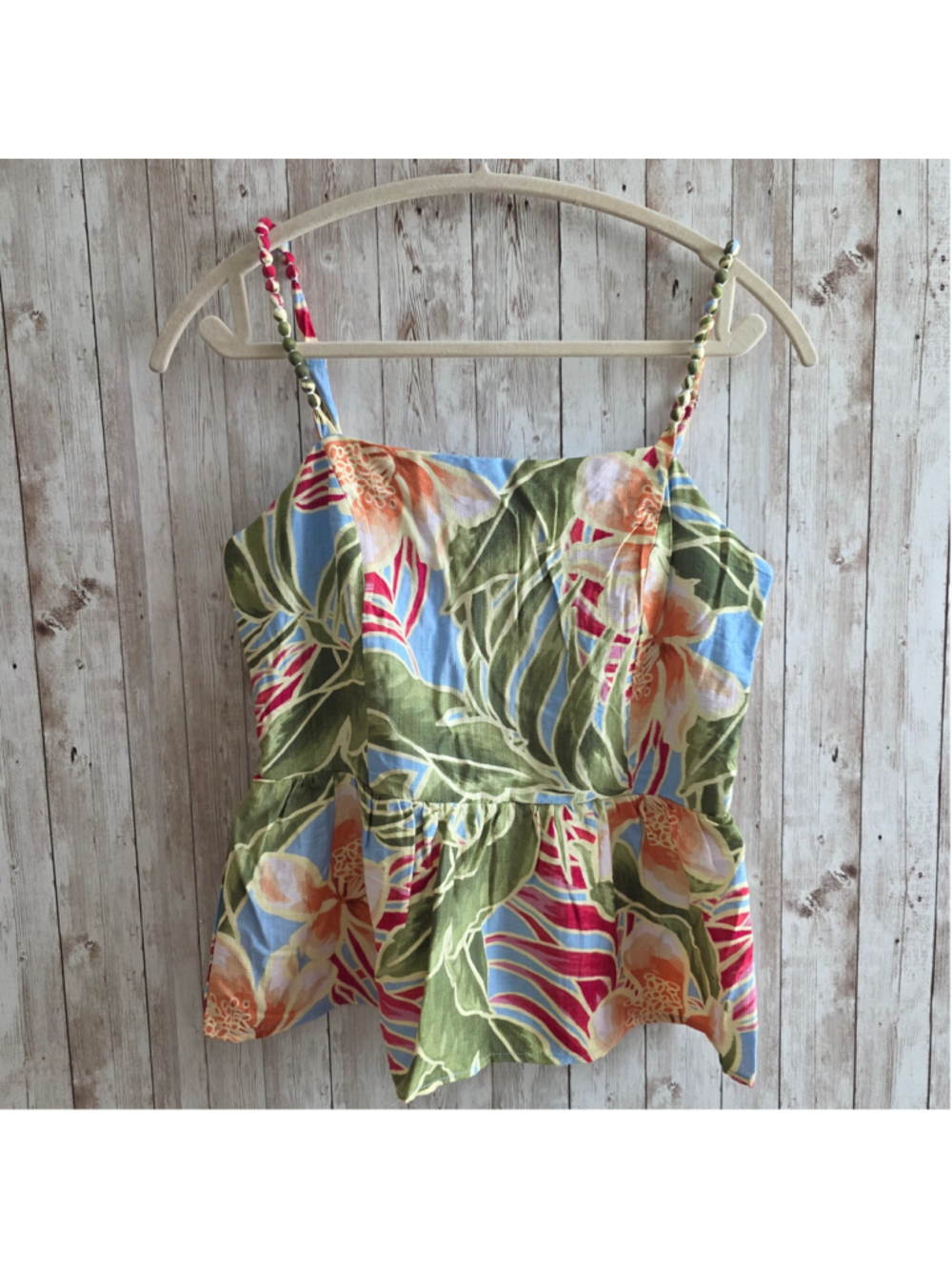 Sunset & Harper Floral Tank Top Size M Green Blue NWOT